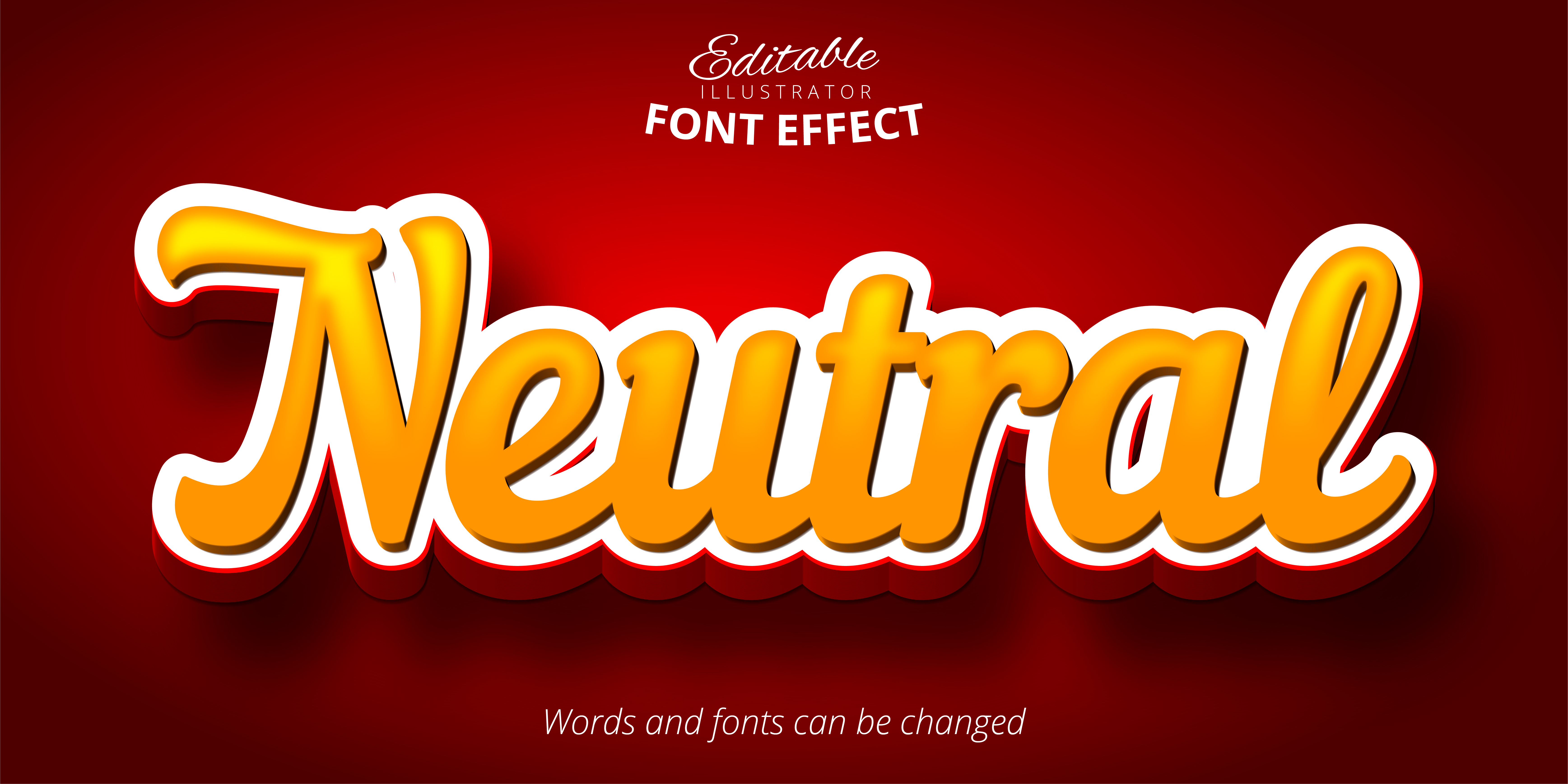 Neutral script text 3d editable font  effect Download 