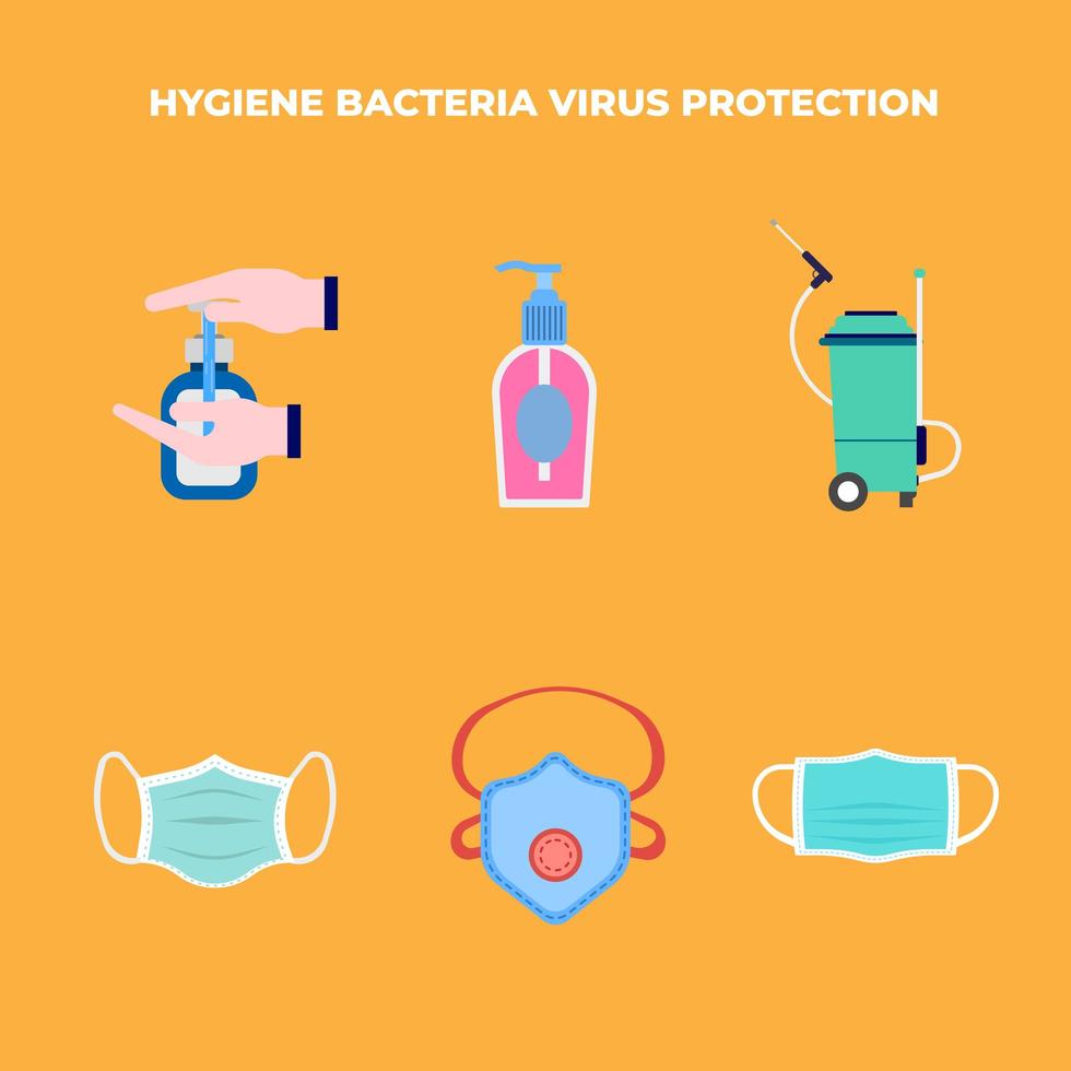 Hygiene Virus Protection Icon Set vector