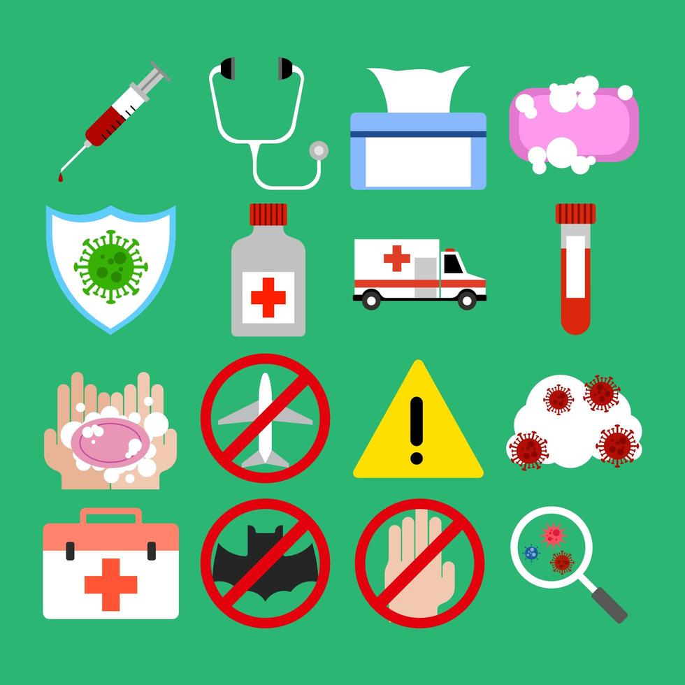 Virus Pandemic Flat Icon Asset vector