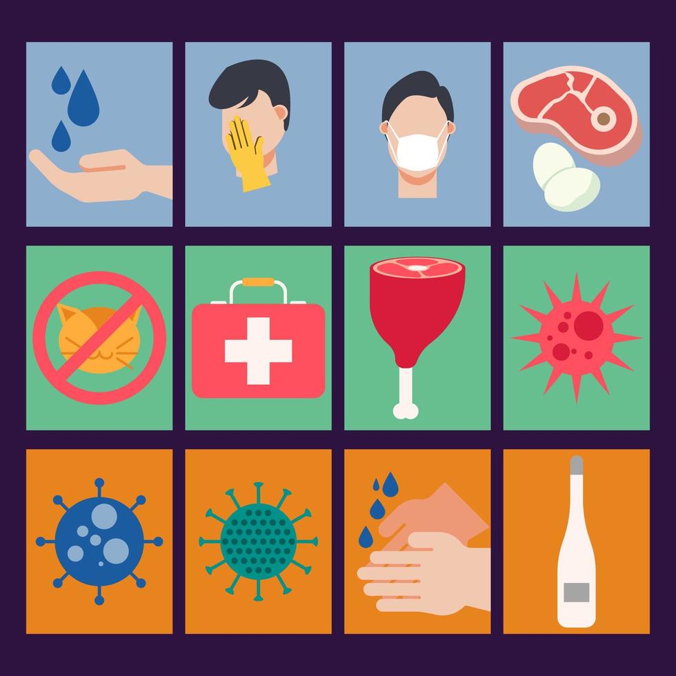 Medical Virus Pandemic Flat Icon  vector