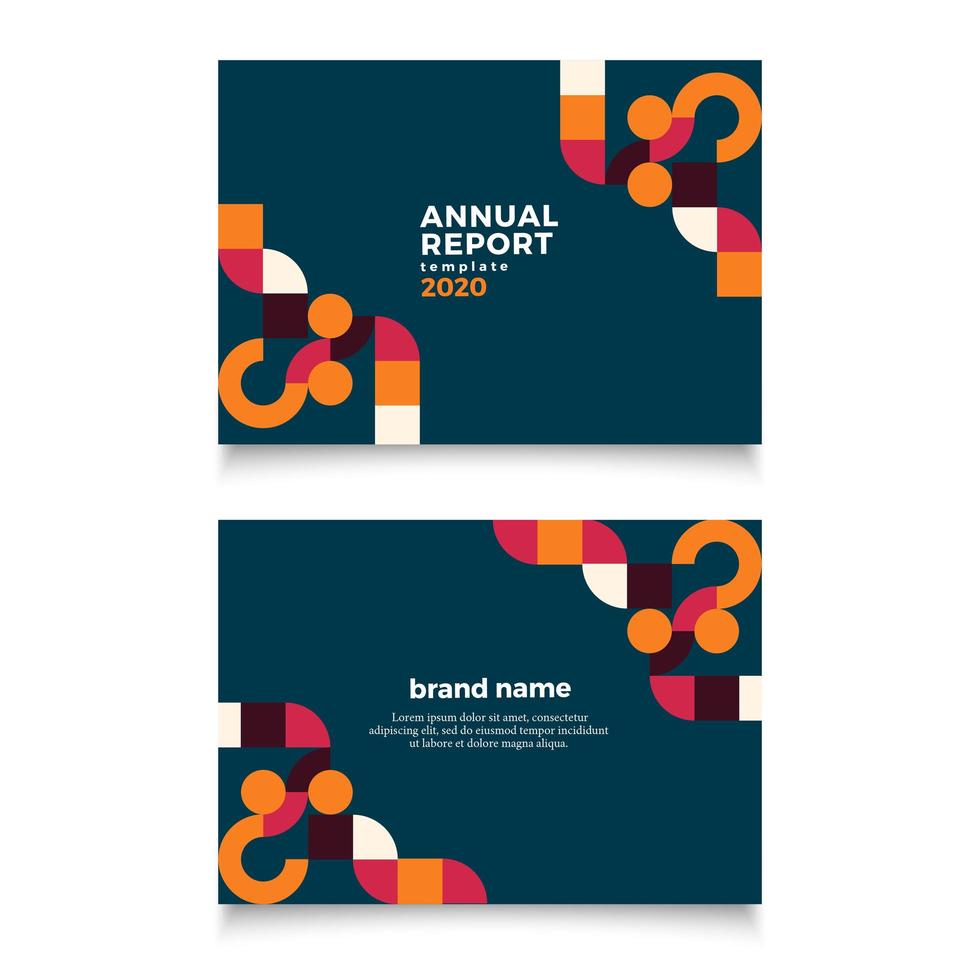 Geometric Annual Report Template vector