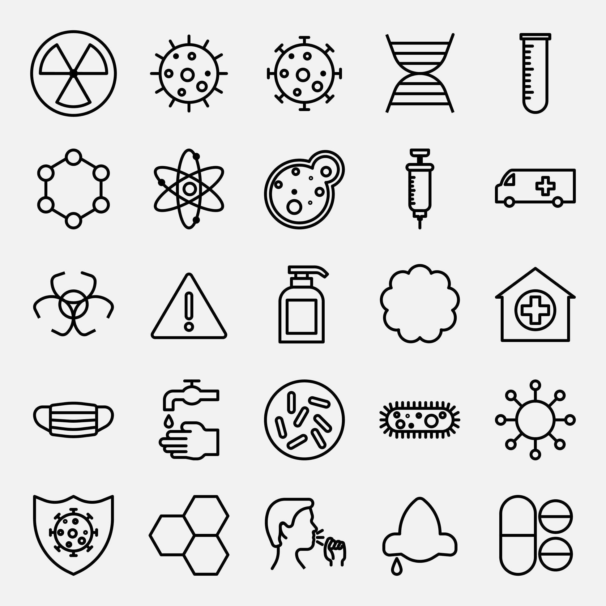 Collection of Various Virus Pandemic Elements vector