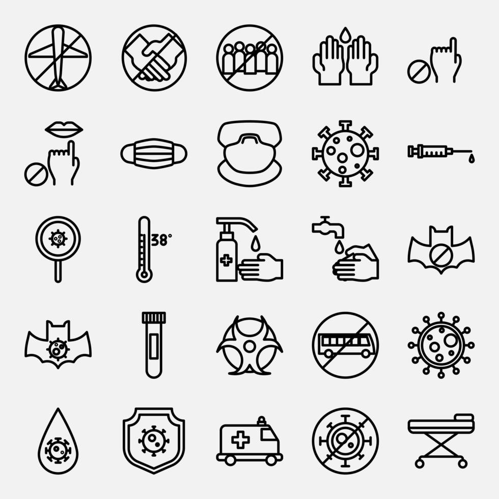 Set Of Pandemic Icons vector