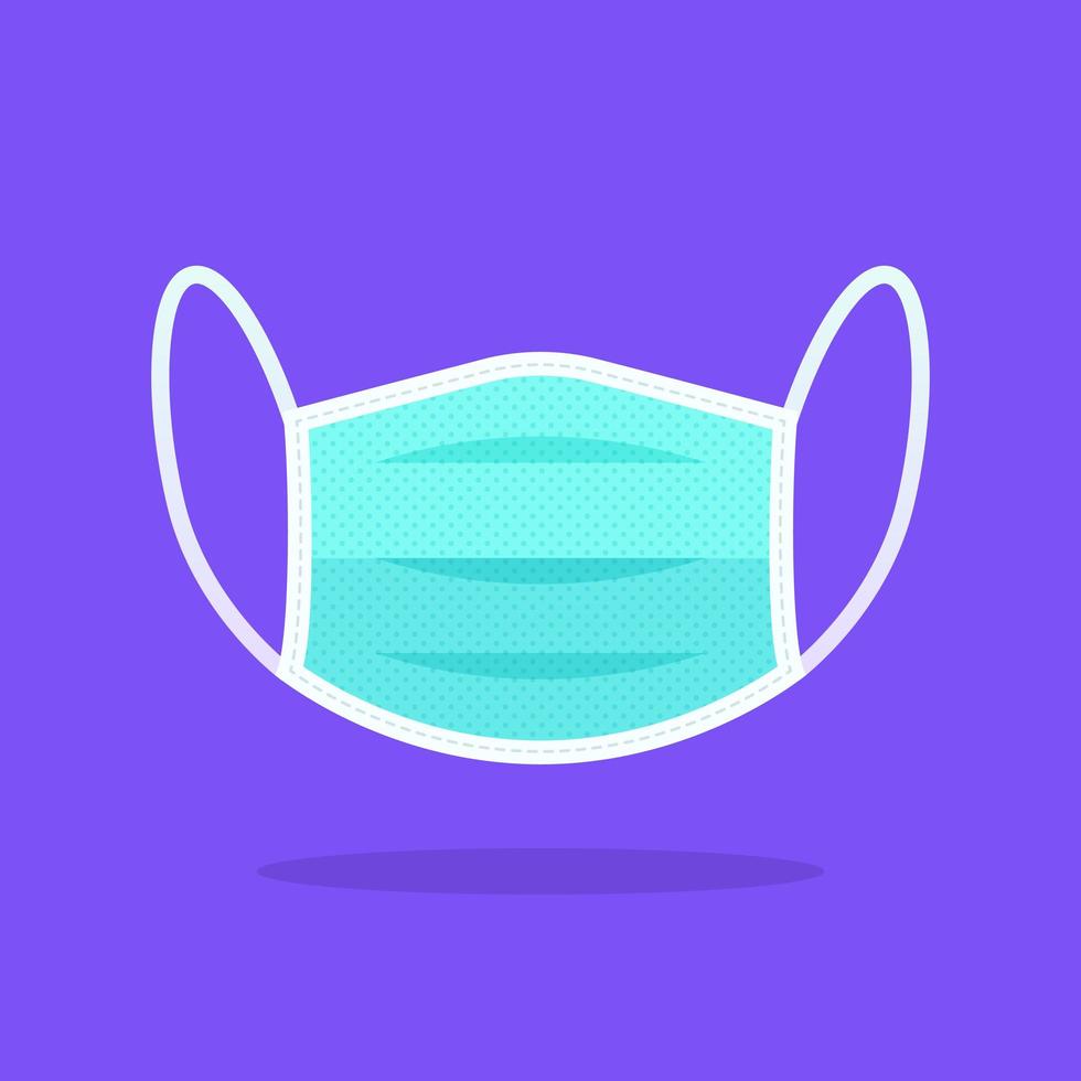 Safety Breathing Medical Face Mask Flat Icon vector