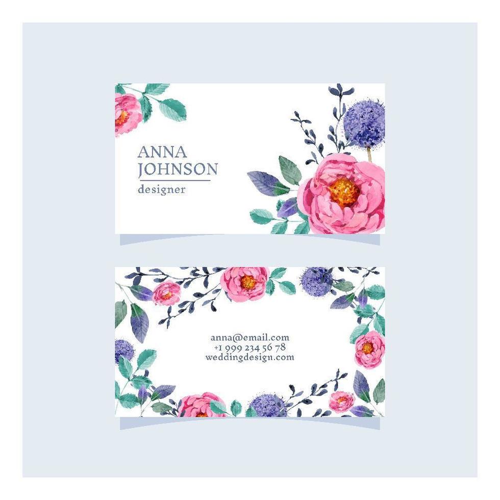 Sweet Floral Business Card Template vector