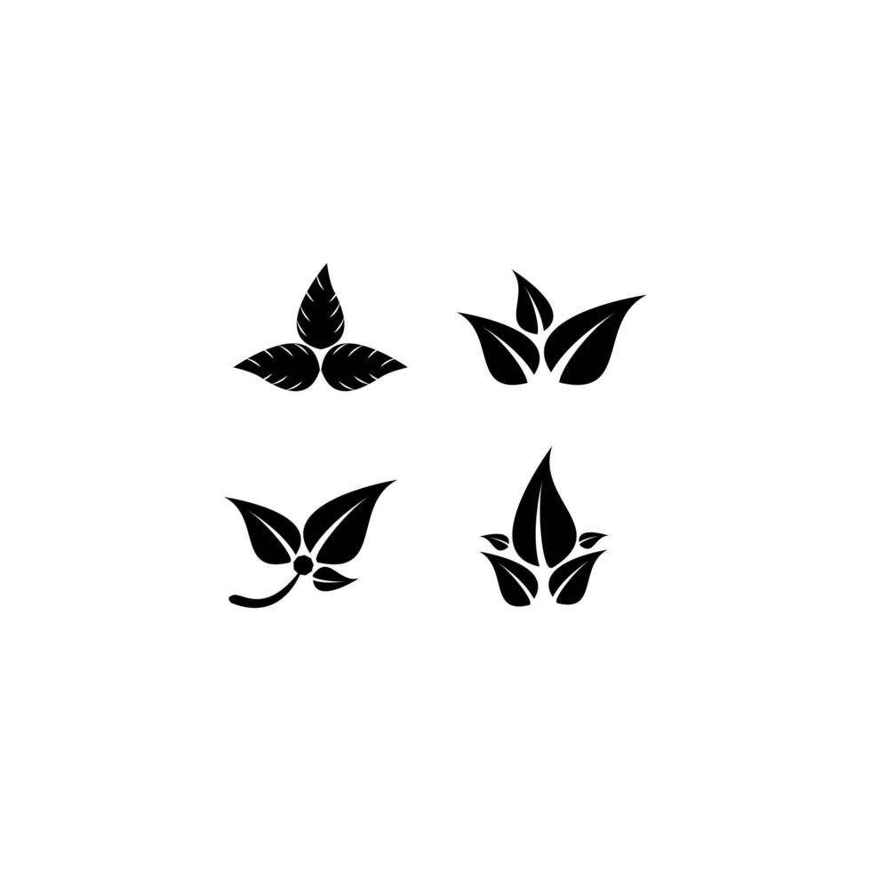 leaf logo icons set vector