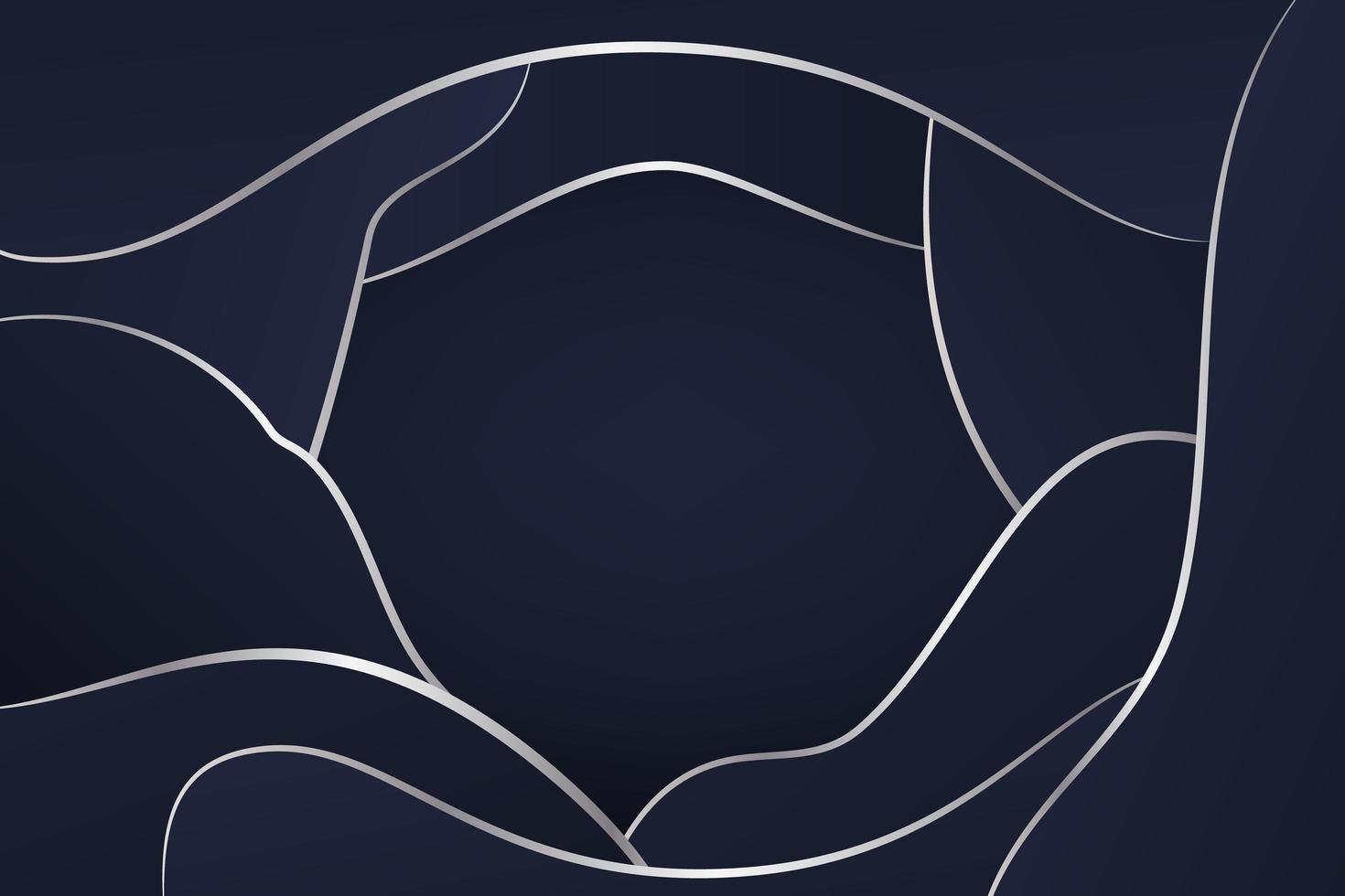 Dark Blue Abstract Background with Silver Lines vector