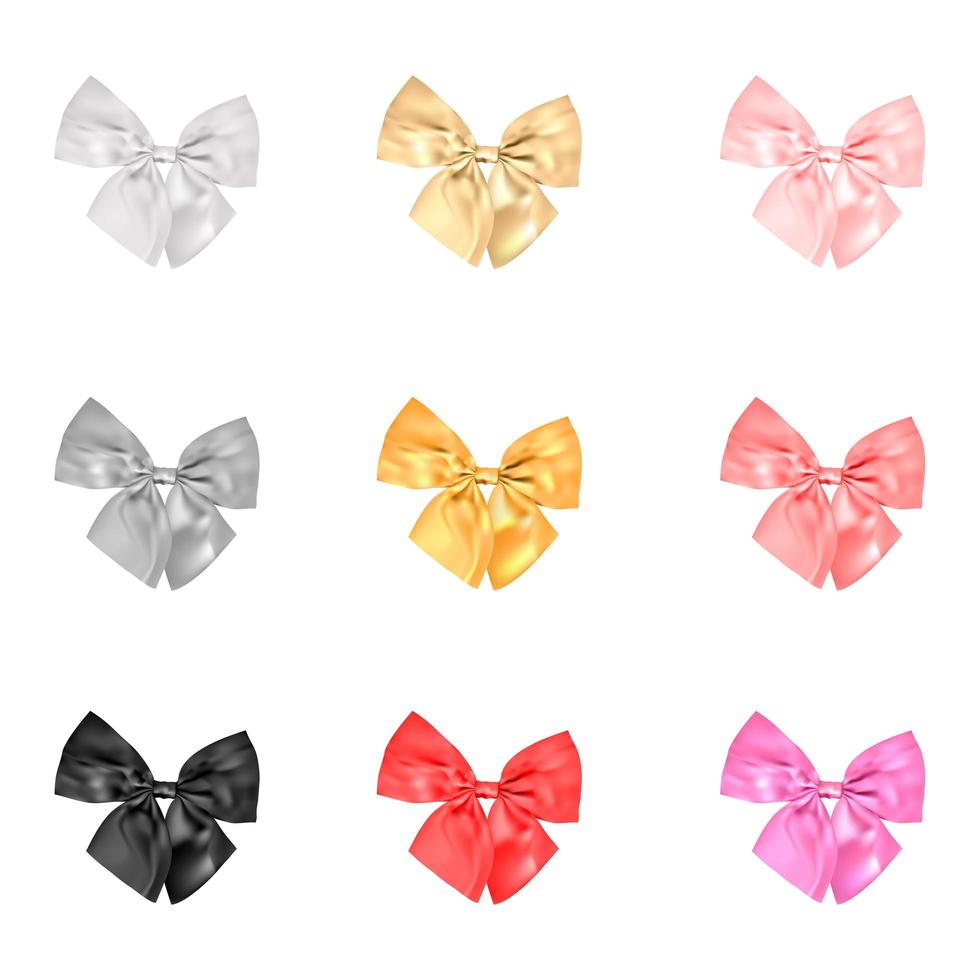 Set Of Realistic Bows vector