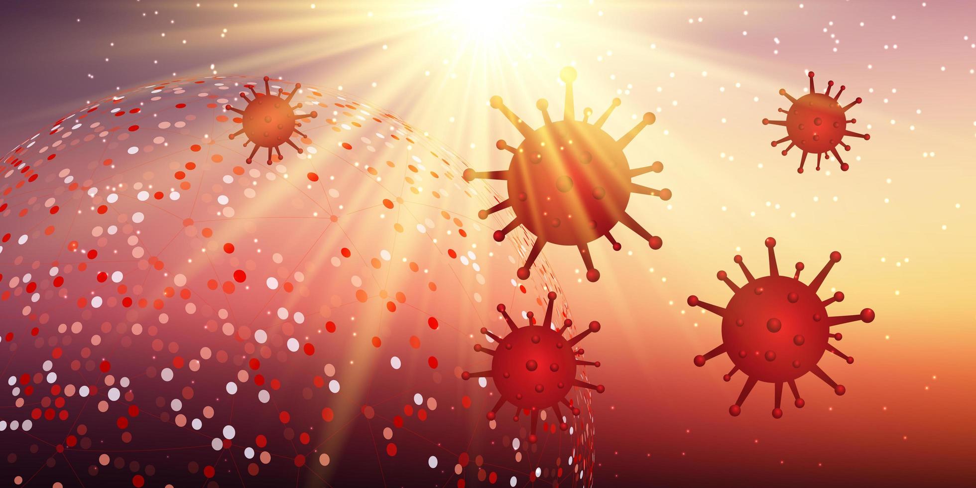 Coronavirus cells banner  vector