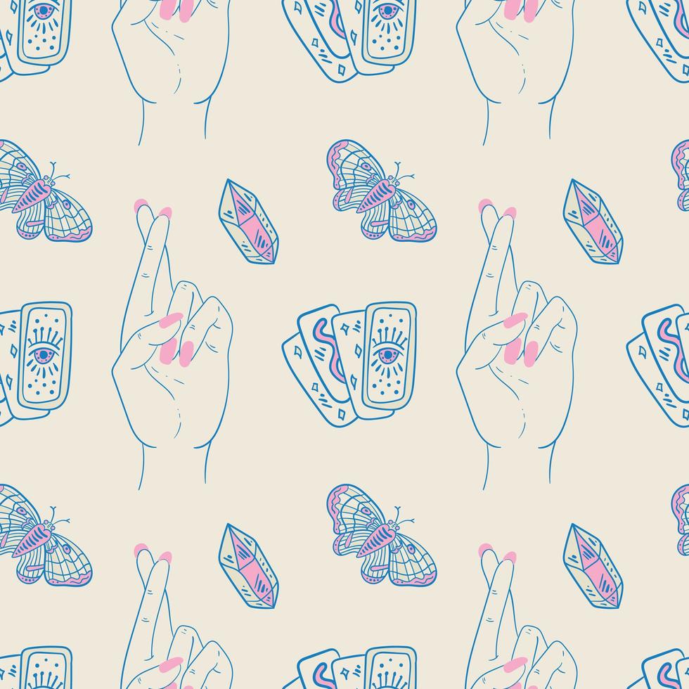 Hand Drawn Mystical Seamless Pattern vector