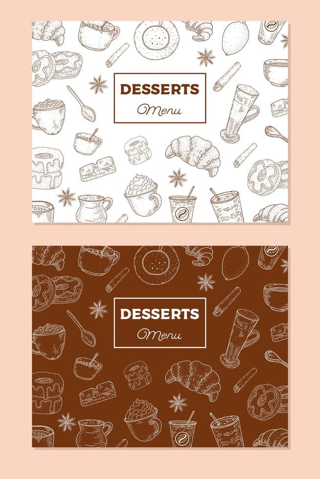 Vintage Dessert Menu Template vector