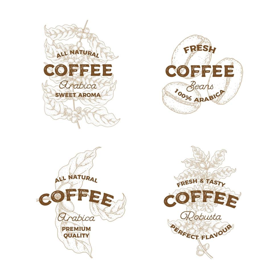 Set Of Vintage Coffee Logos vector