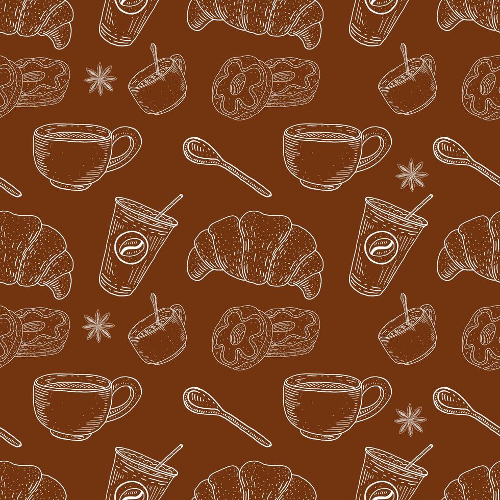 Coffee and Desserts Seamless Pattern vector