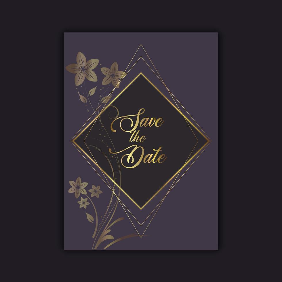 diseño elegante de la invitación de guardar la fecha vector