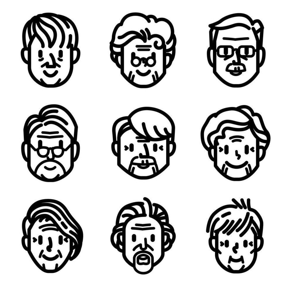 Elderly icon set vector