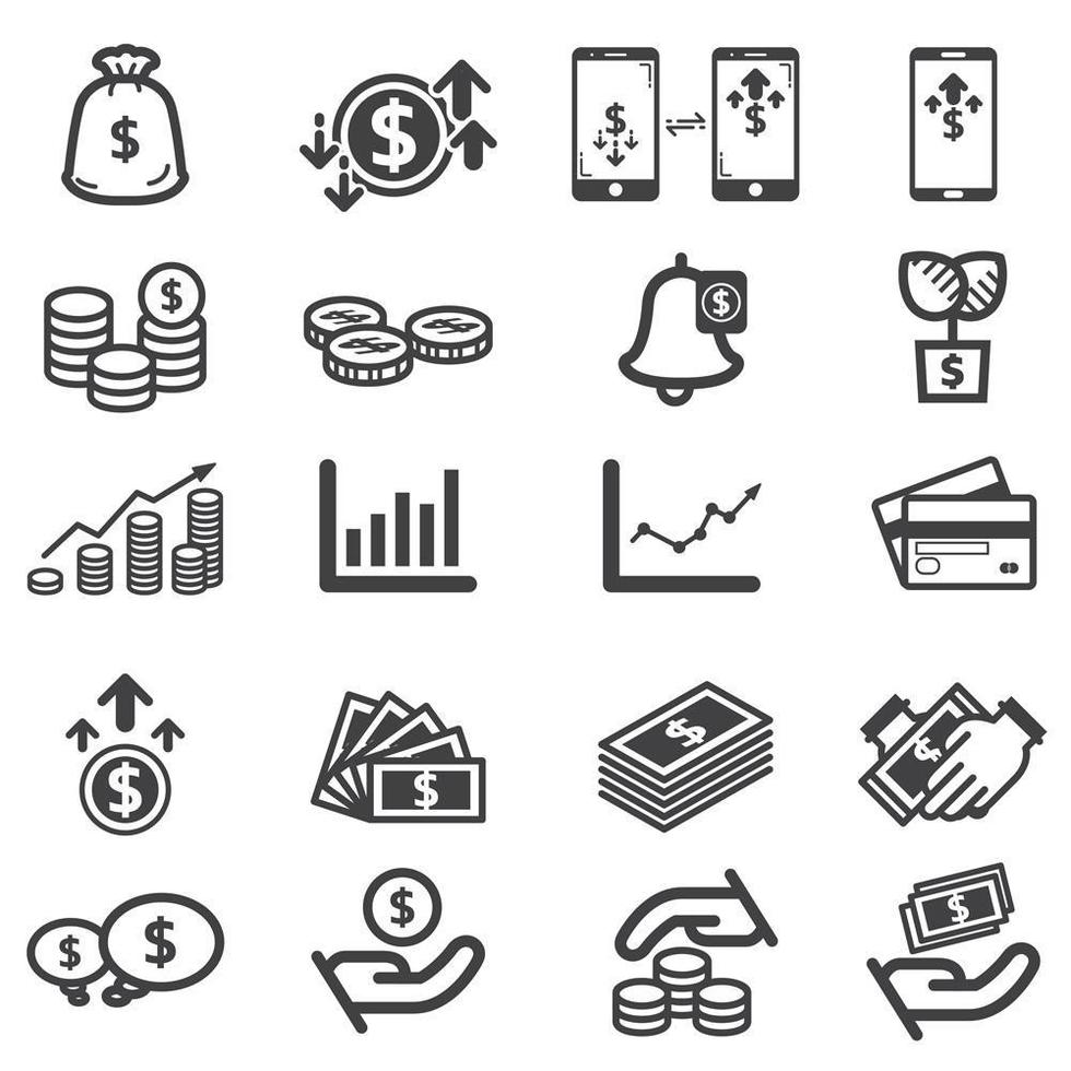 Investment icon vector set