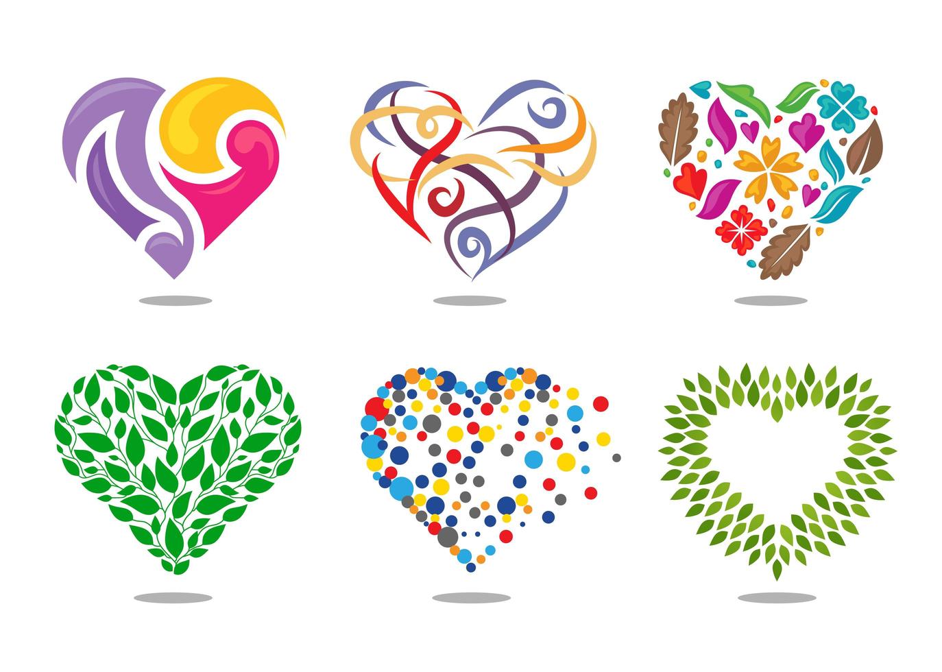 Different Styles of Hearts vector