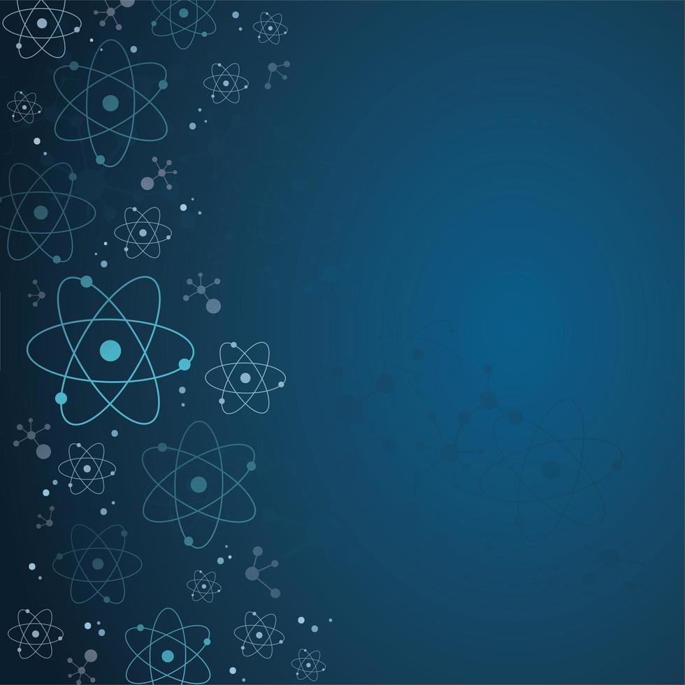 Blue science atom background vector