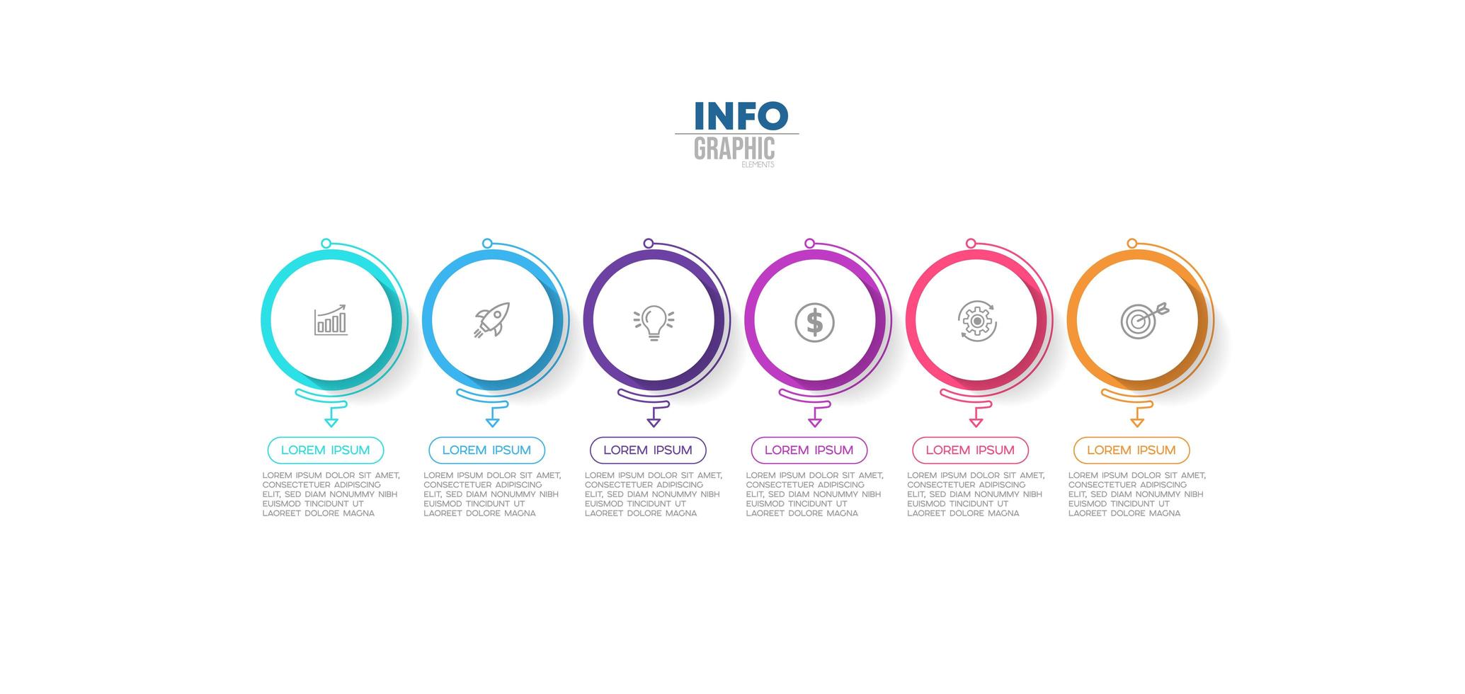 Infografía de negocios coloridos redondos vector