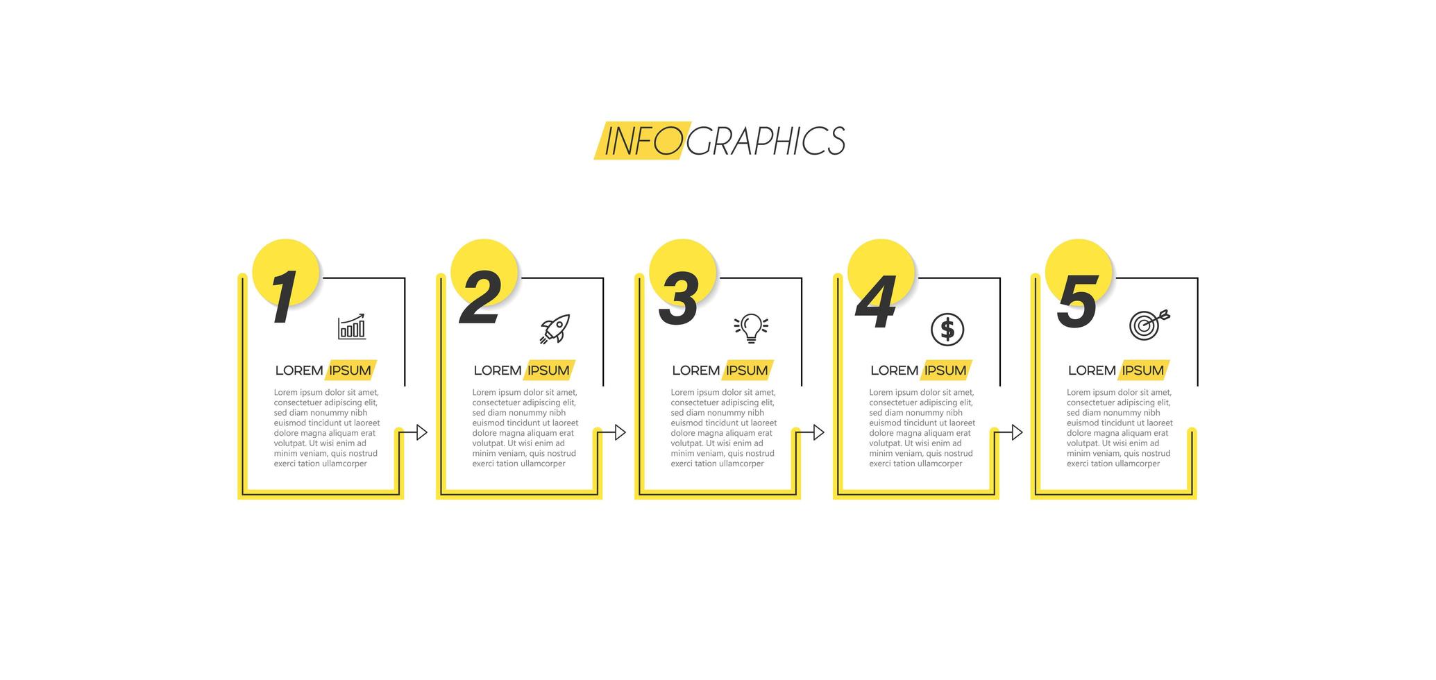 Numbered Yellow Infographic vector