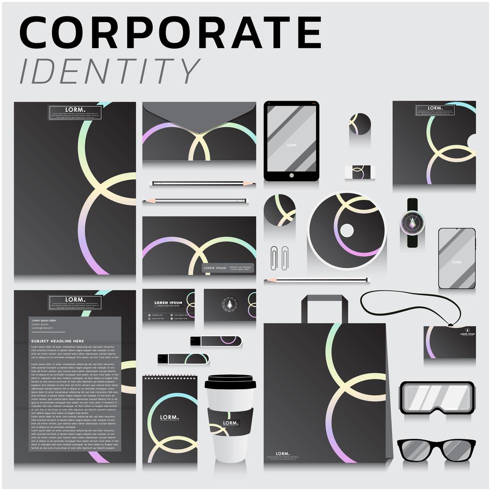 Corporate stationery set vector