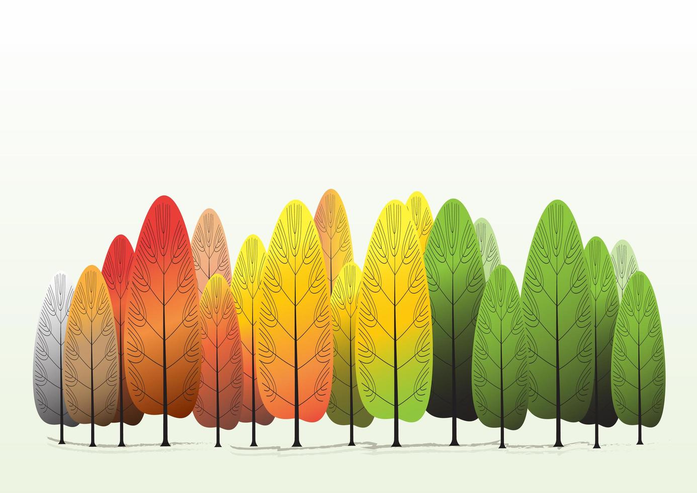 Fondo de bosque de árbol colorido vector