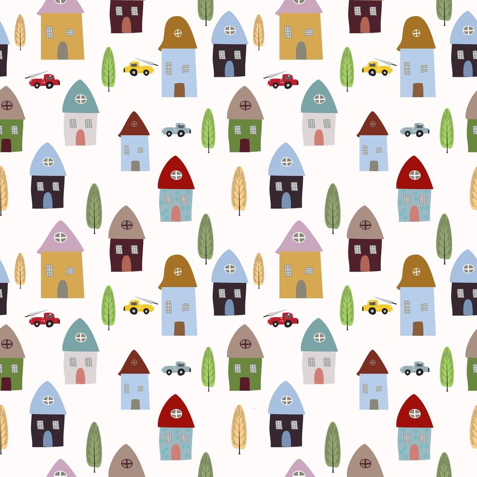 Cute Home Town Background vector