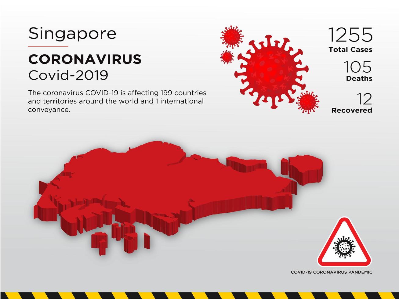 Singapore Affected Country of Coronavirus vector