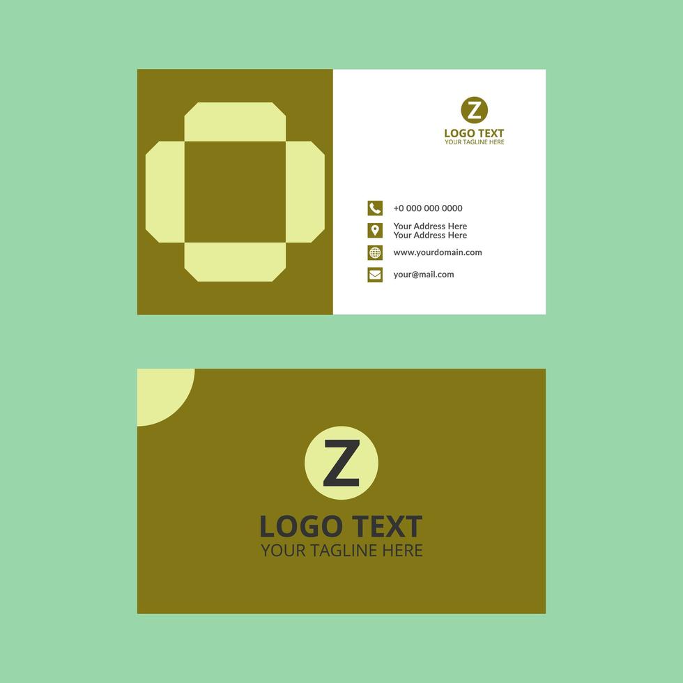 Retro Green Geometric Shape Business Card vector