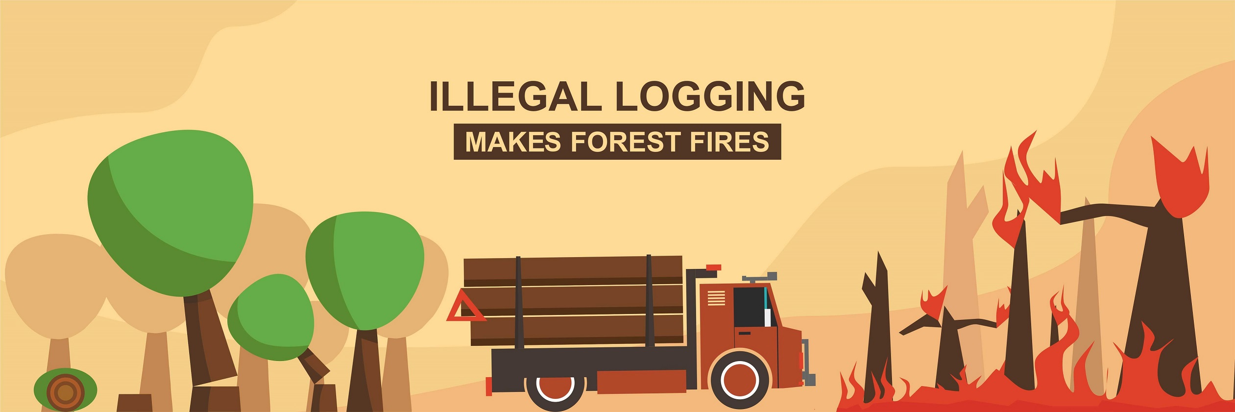 Illegal Logging Make Forest Fires 952908 Vector Art at Vecteezy
