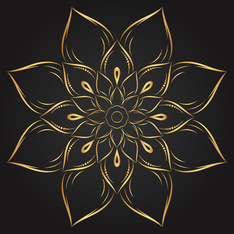 Golden Mandala Flower vector