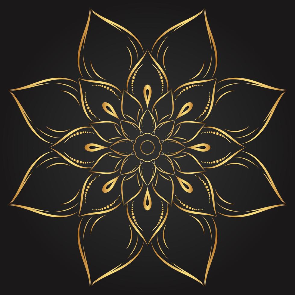 Golden Mandala Flower vector