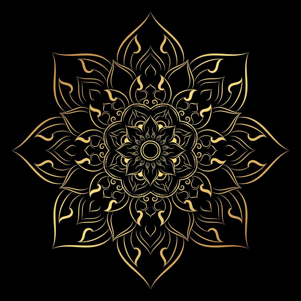 Mandala with vintage floral style vector