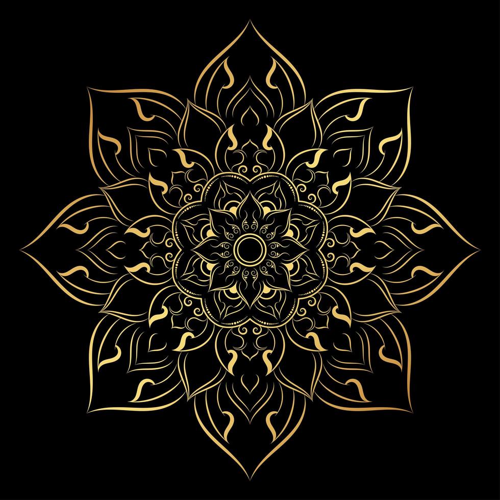 Mandala with vintage floral style vector