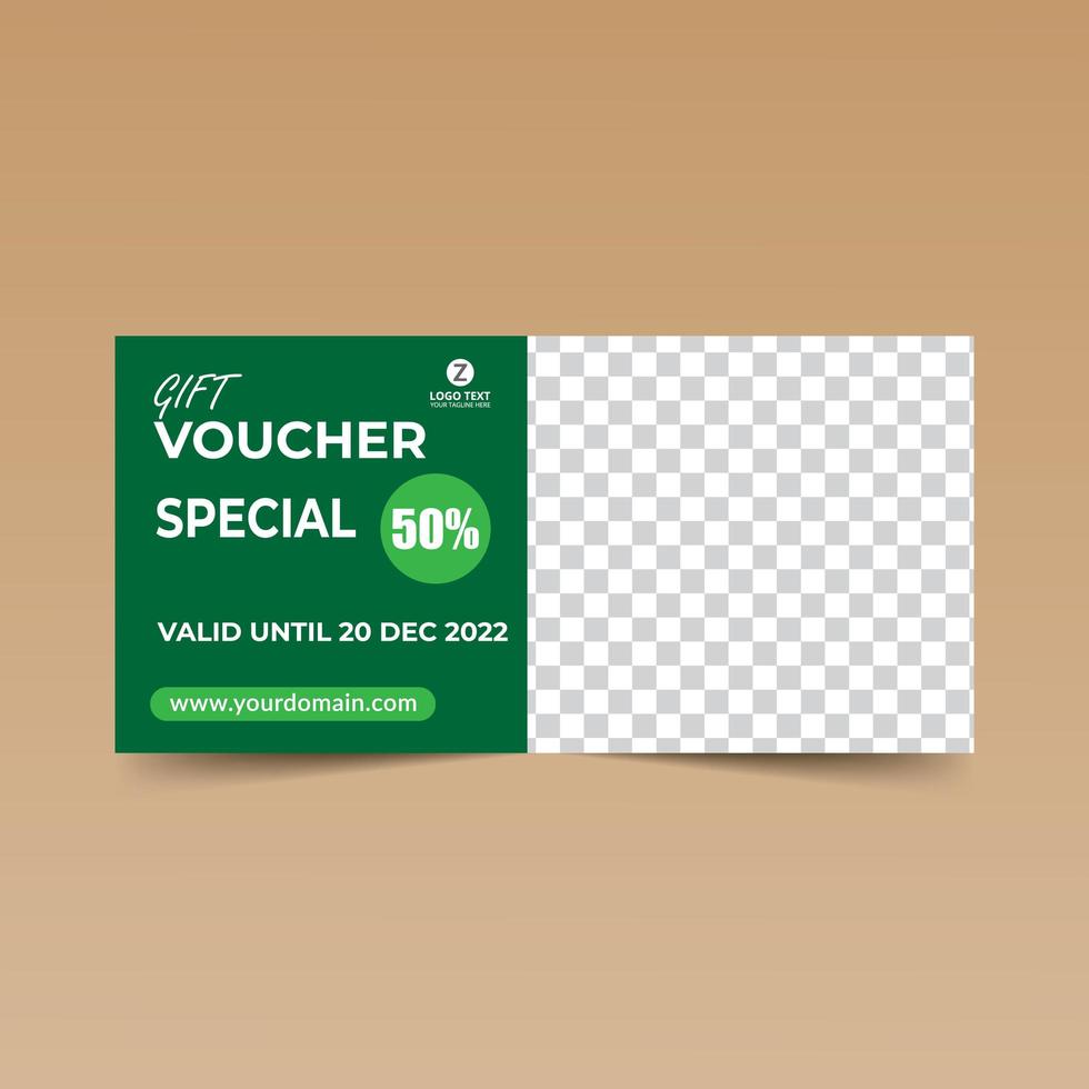 Green Clean Gift Voucher Template vector