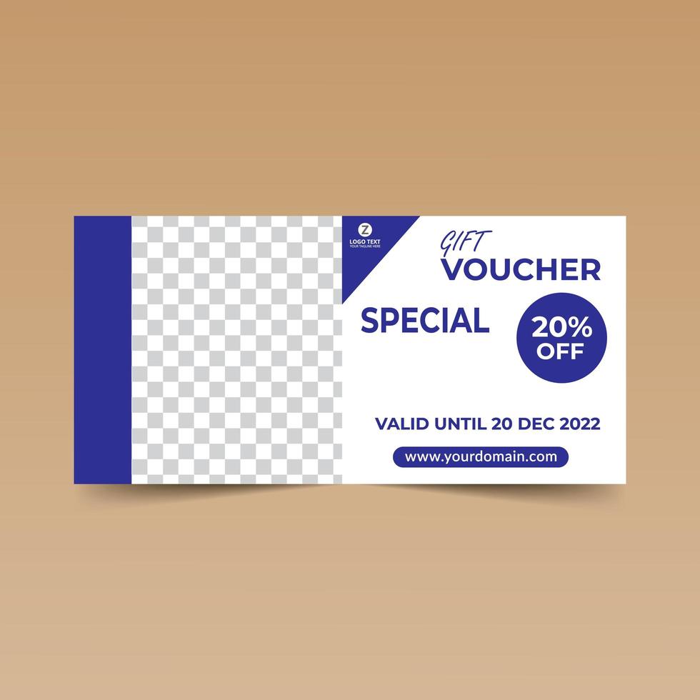 Simple Blue Gift Voucher Template vector