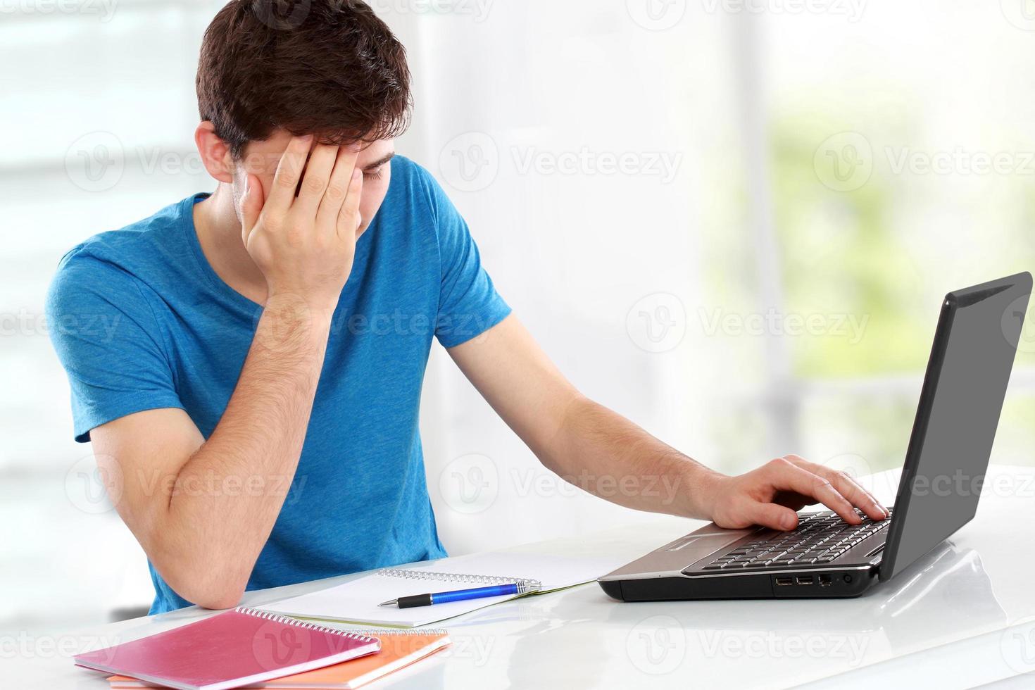 male student Tired of studying photo