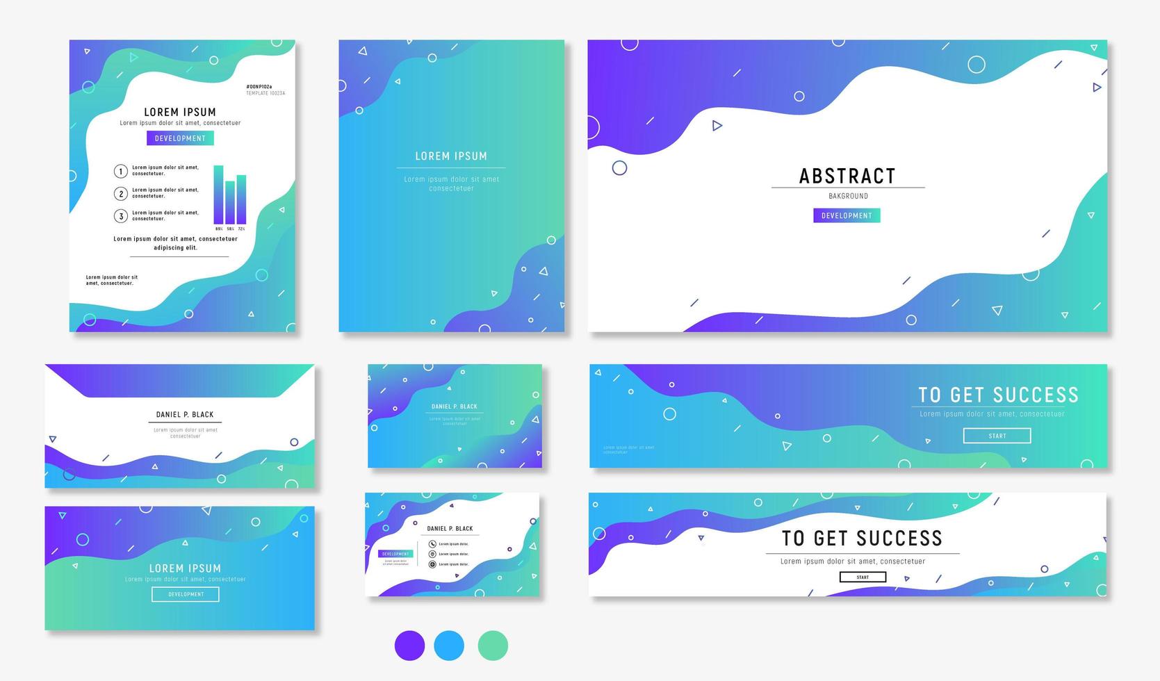 Liquid Style Stationery Set vector