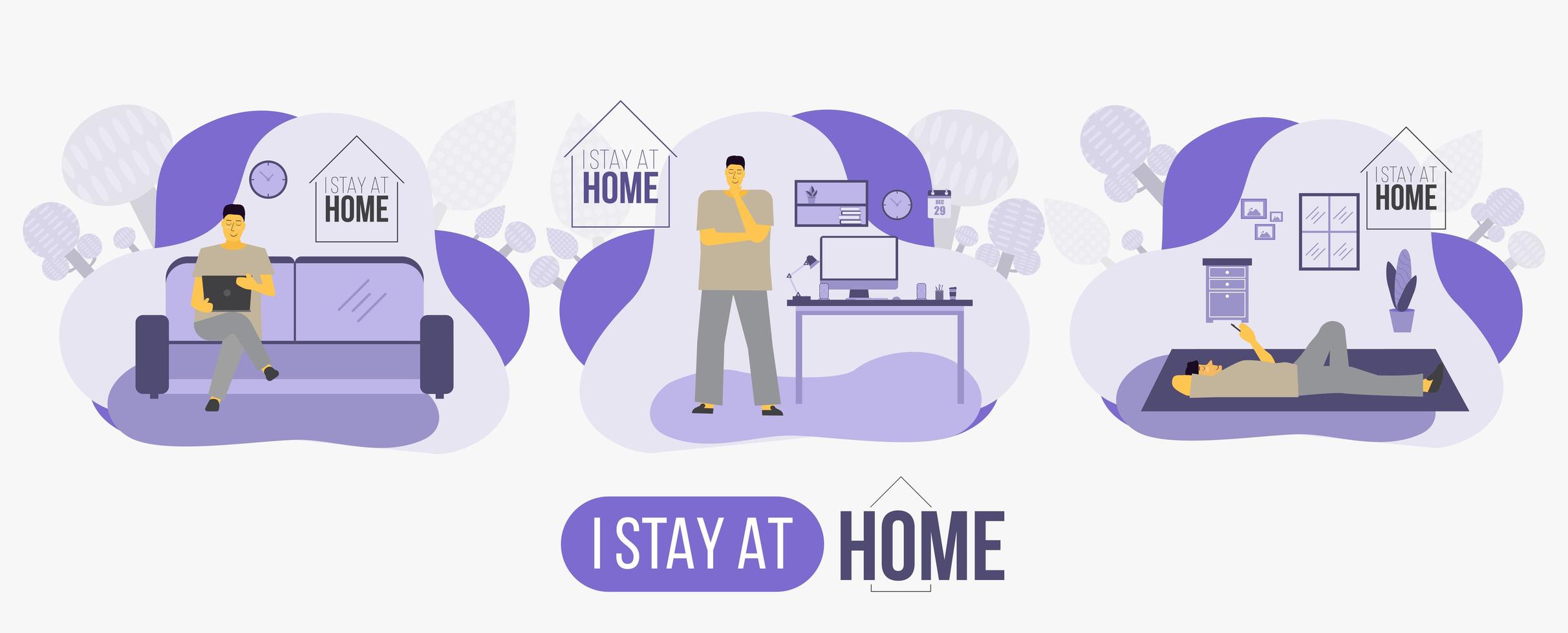 I Stay at Home Stay Safe Poster vector