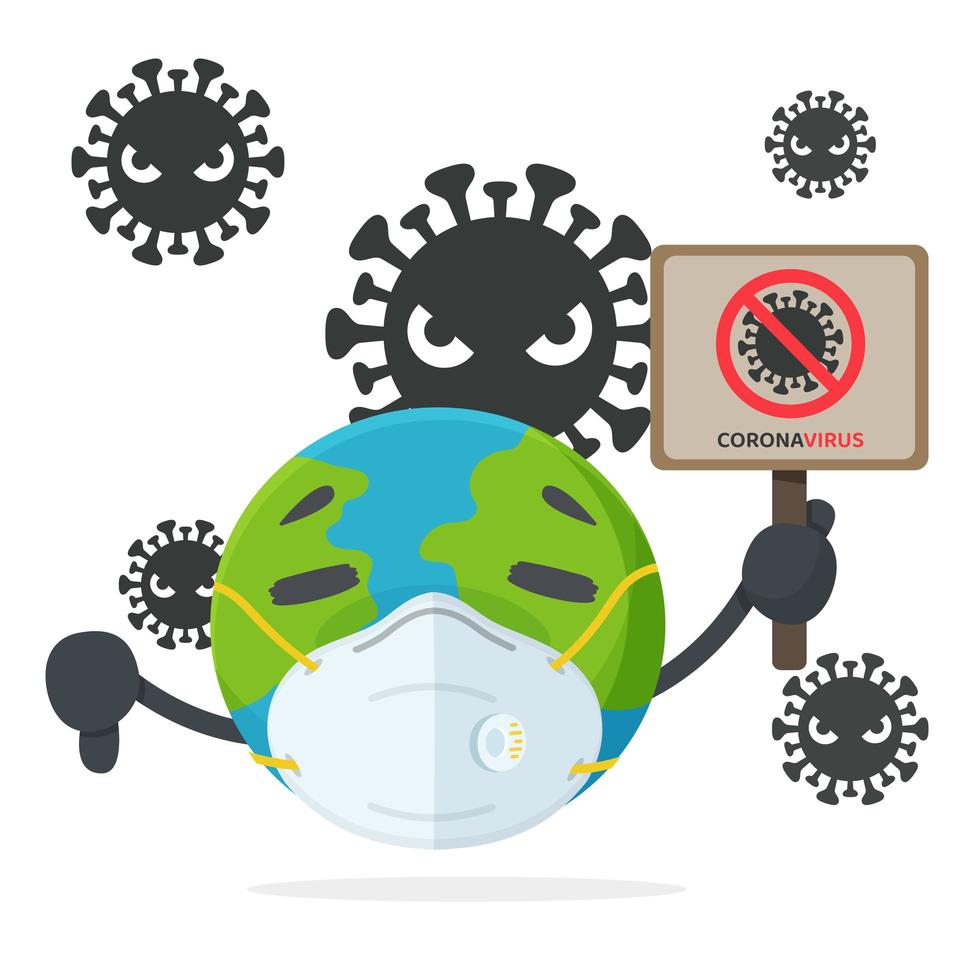 World Sickness Design in Cartoon Style vector