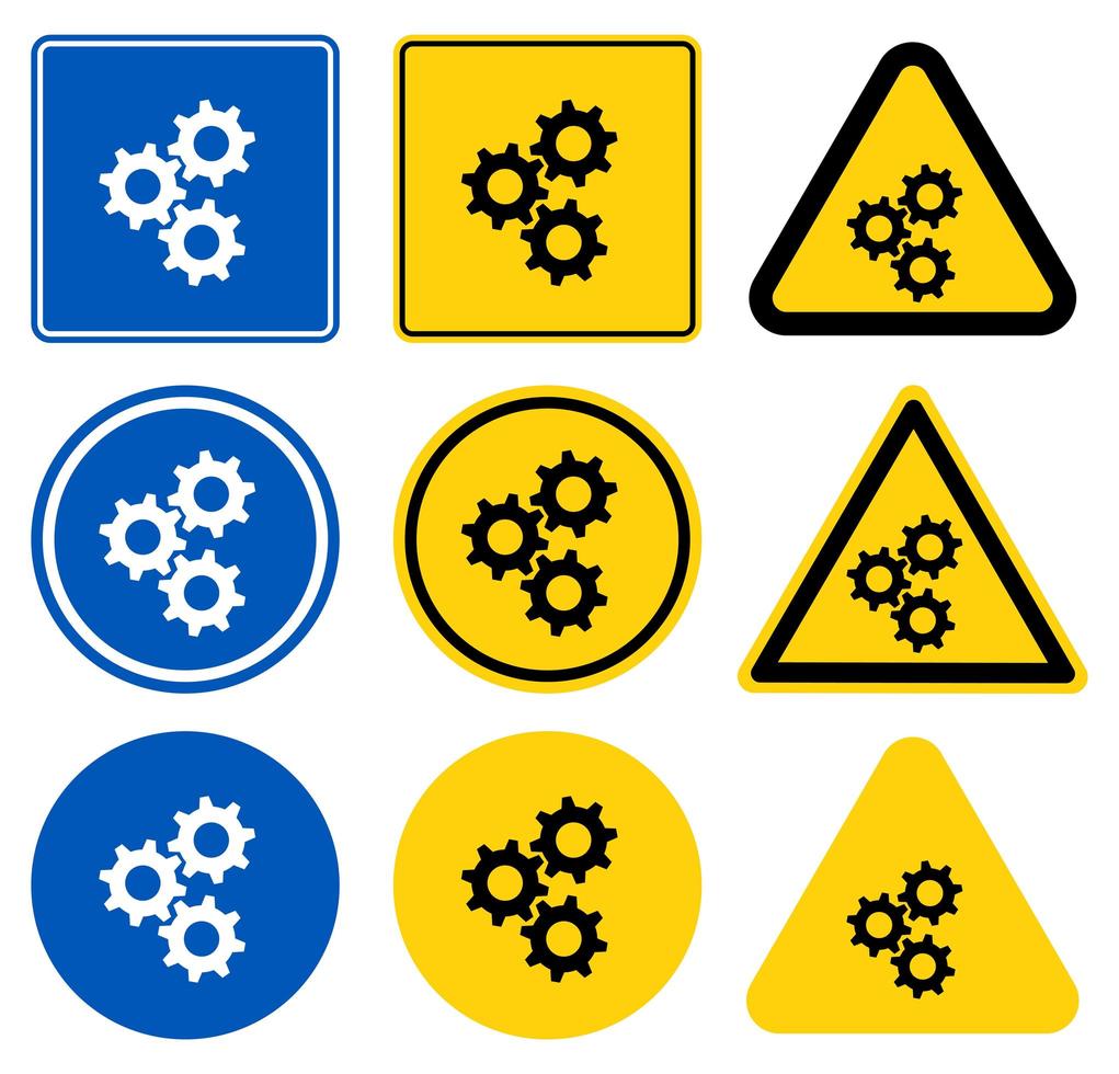 Three Gears Sign Set vector