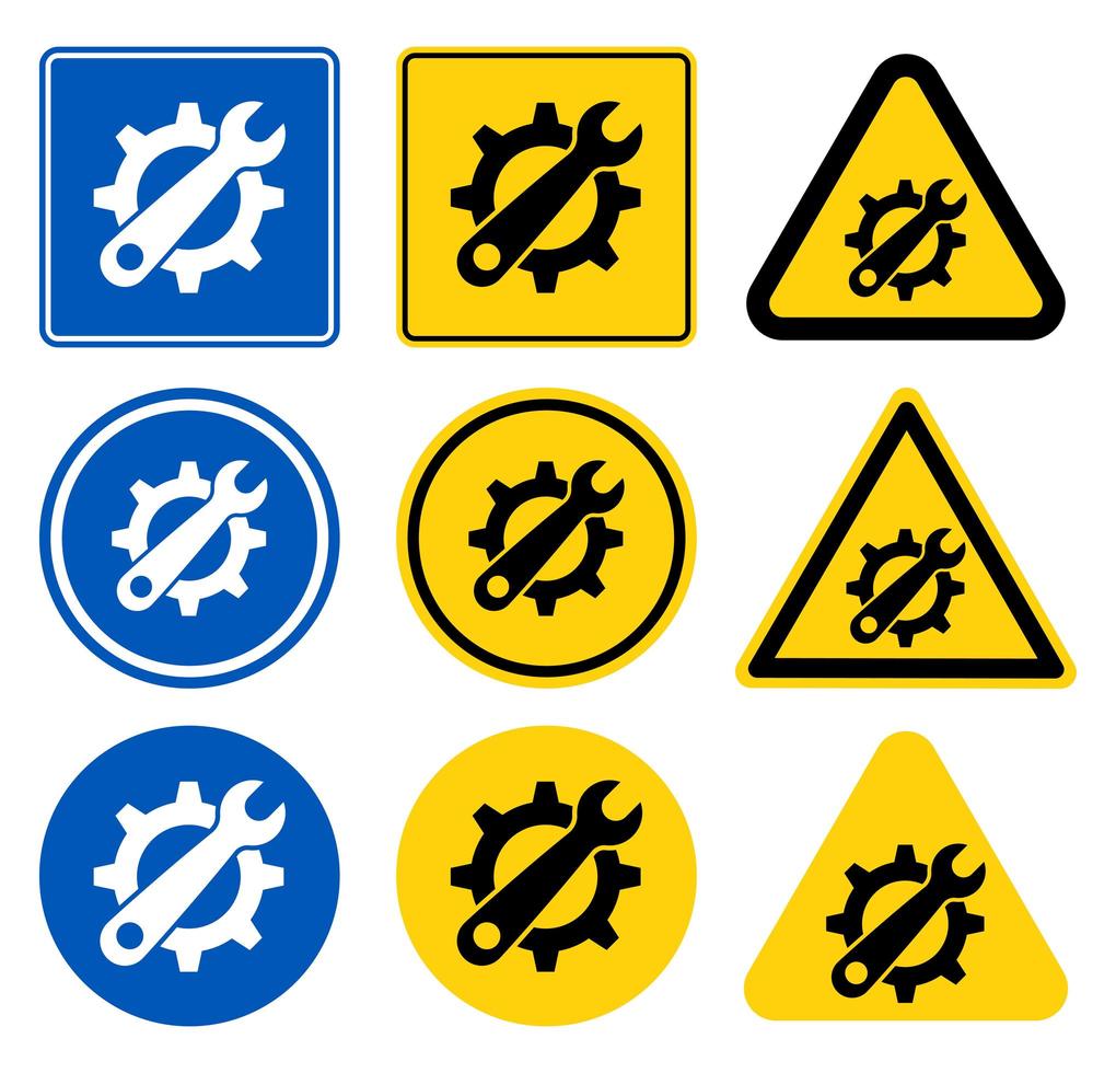 conjunto de signos de símbolo de herramienta de servicio vector