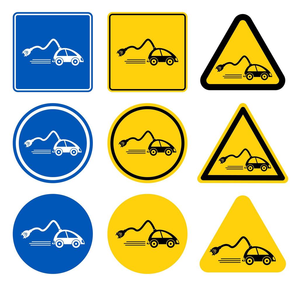 Icono de cargador de coche, repostar coches aislar sobre fondo negro, ilustración vectorial vector