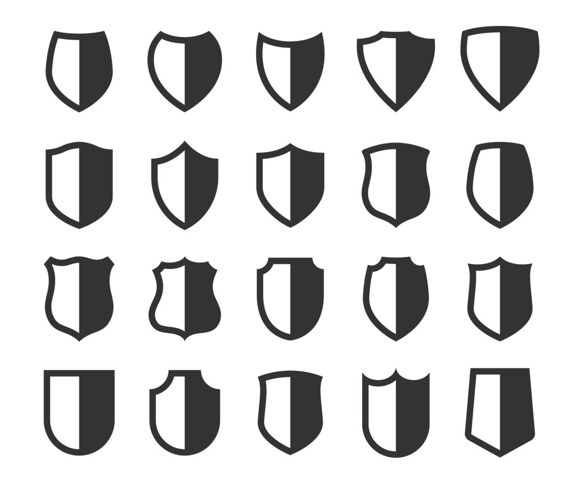 Set Of Shield Icons 954064 Vector Art at Vecteezy