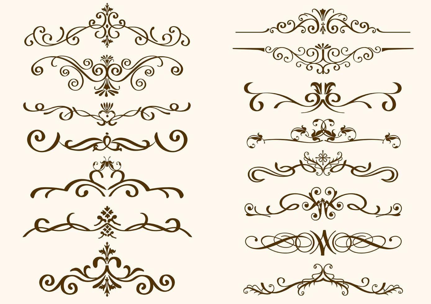 Brown Vintage Border Set vector