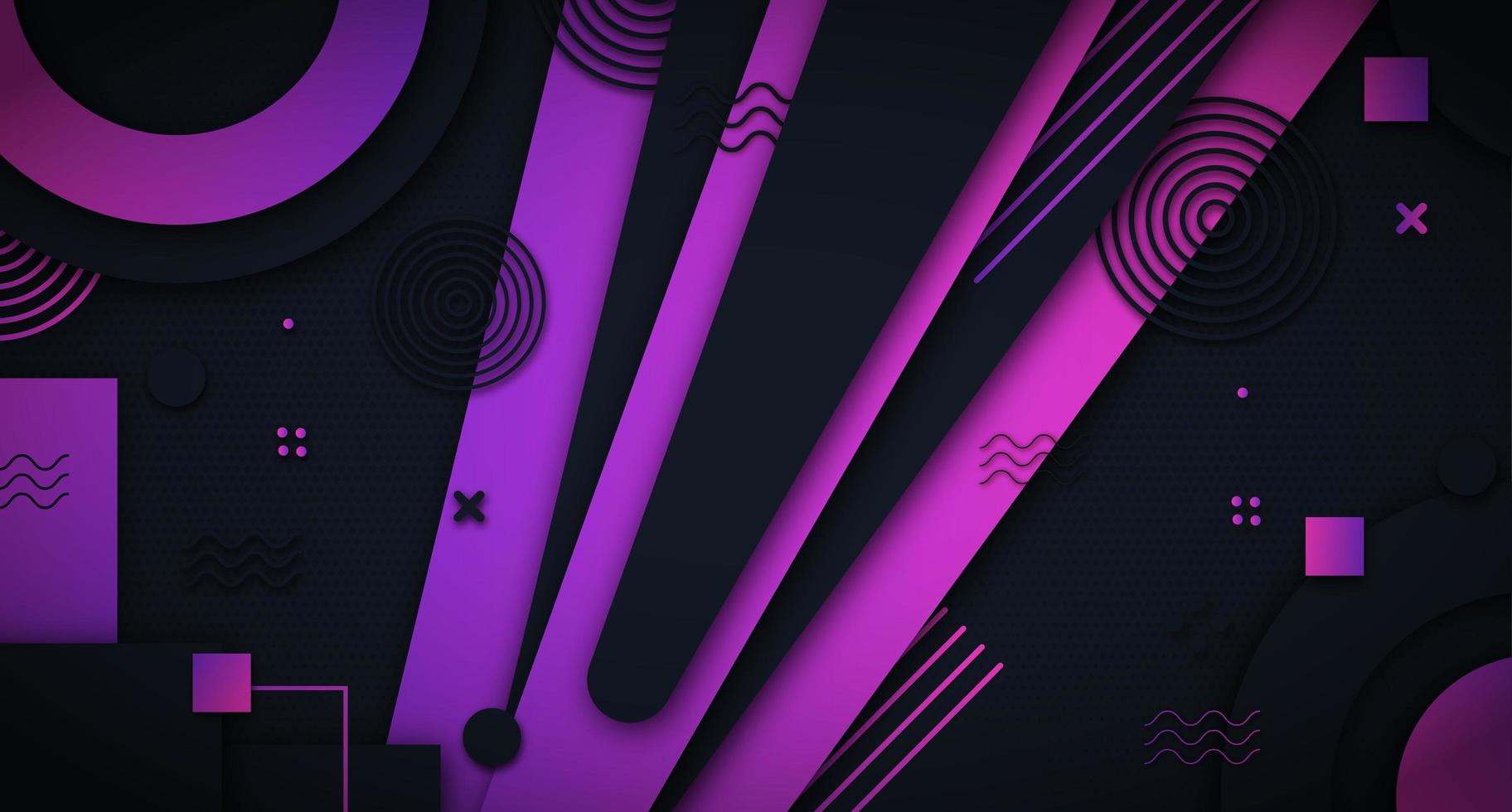 Purple Background with Layers and Geometric Shapes vector