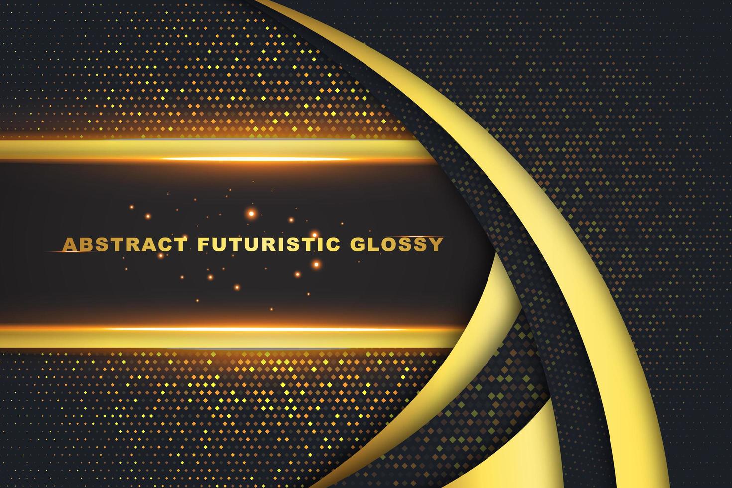 Modern Glowing Gold Arcs Background vector