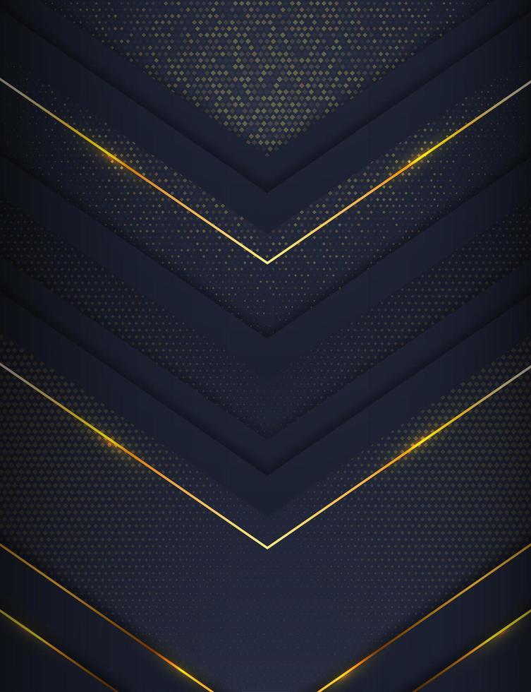 Gold and Navy Sparkling Down Arrow Shapes vector