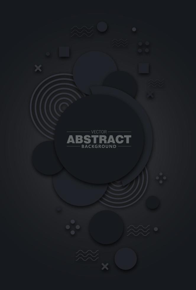 Dark Layered Geometric Circle Background vector