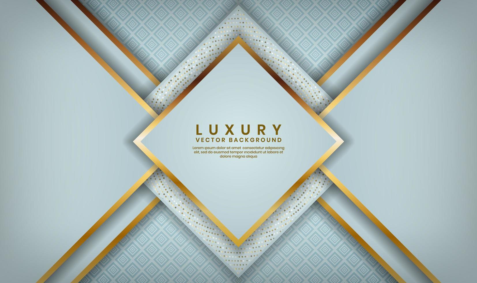 Blue Pattern with Diamond Gold Lined Layers vector